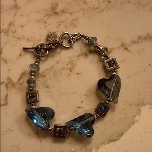 Elegant Blue Heart Bracelet